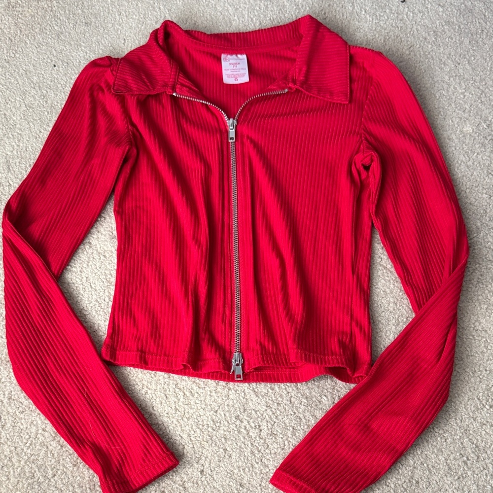 No Boundaries Red Button Down Shirt